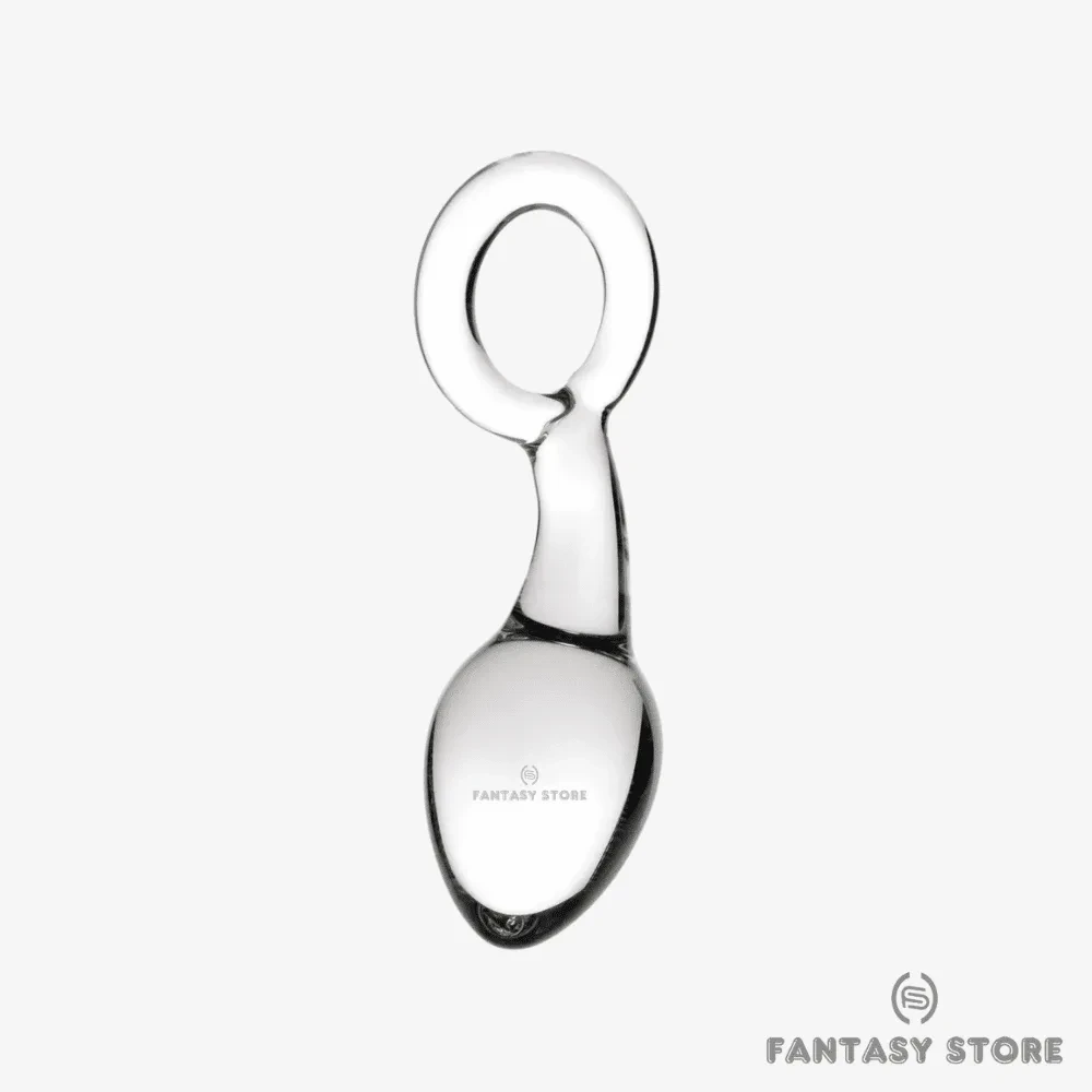 Devi Clear Glass Anal Plug with Easy-Grip Ring