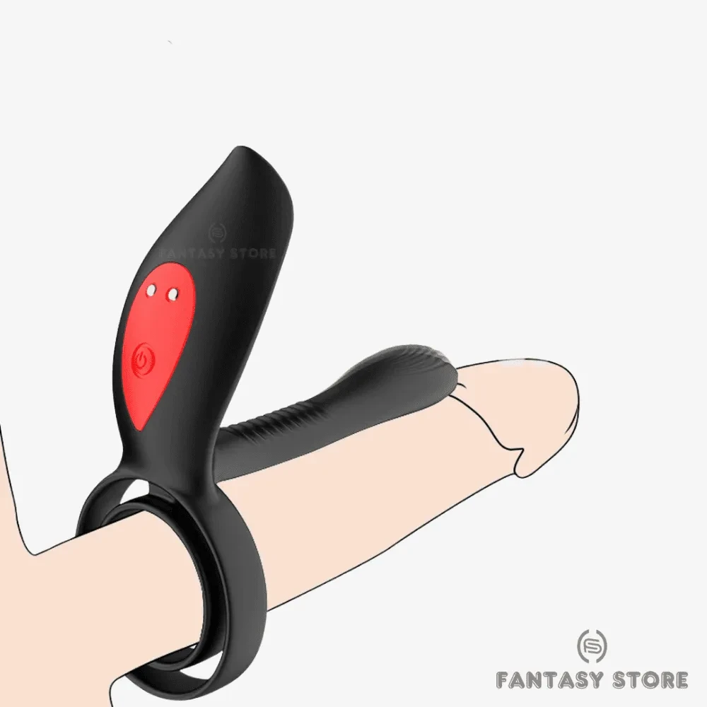 Remote Control Vibrating Double Cock Ring